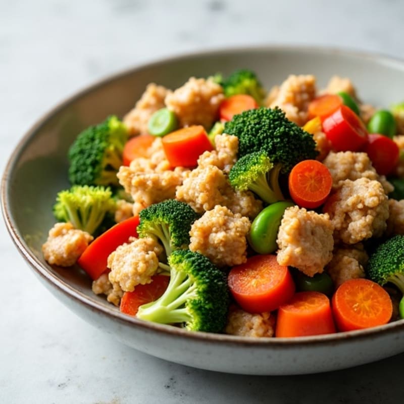 Crispy Ground Chicken and Vegetable Stir-Fry