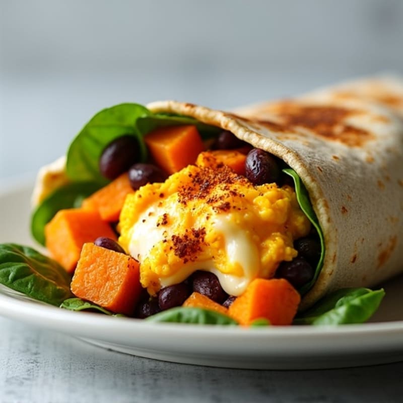 Protein-Packed Sweet Potato Black Bean Breakfast Burrito