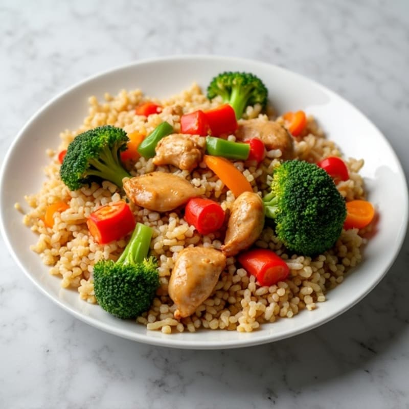 Healthy Chicken and Vegetable Brown Rice Stir-Fry