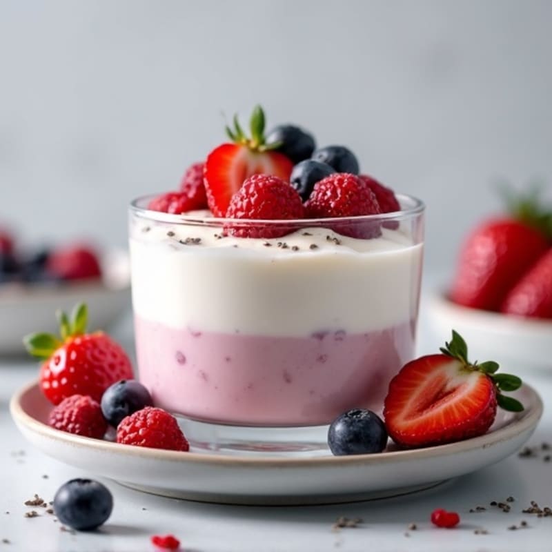 Creamy Greek Yogurt Protein Pudding with Berries