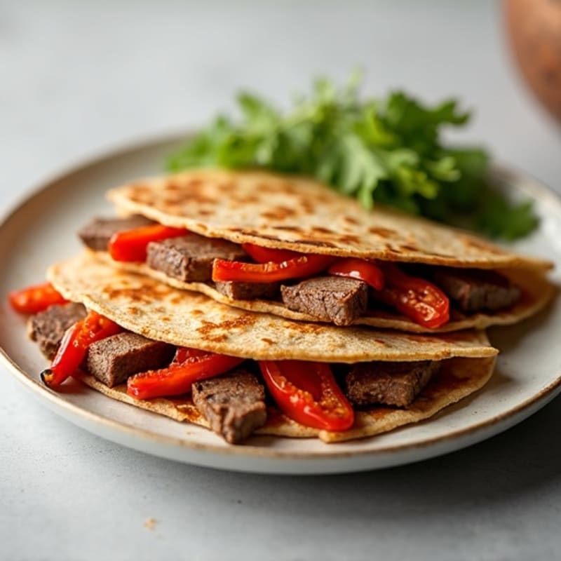 Seared Steak and Bell Pepper Quesadillas