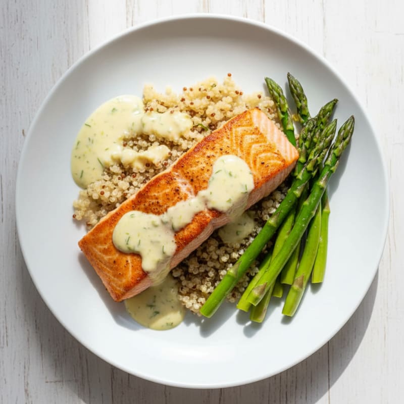Pan-Seared Salmon with Lemon-Dill Sauce