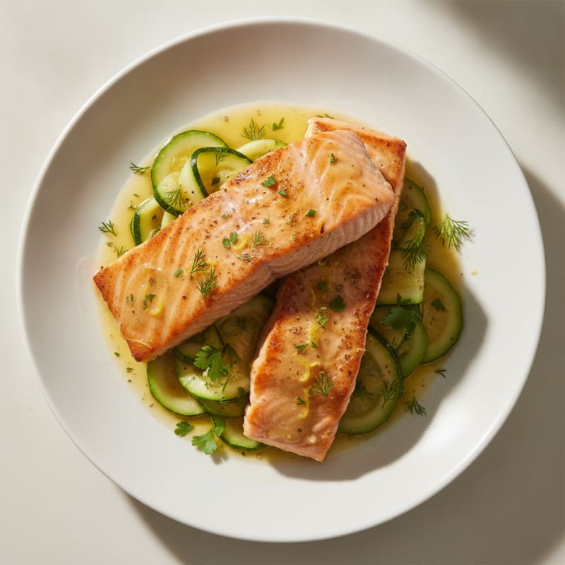 Pan-Seared Salmon with Lemon-Herb Sauce