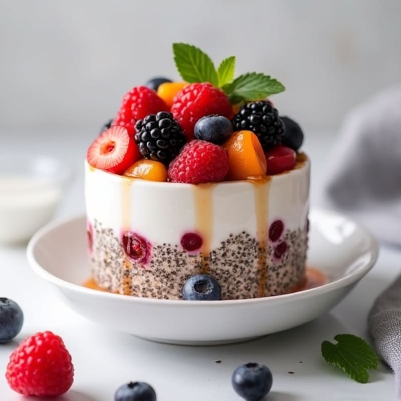 Creamy Greek Yogurt Parfait with Chia Seeds and Mixed Berries