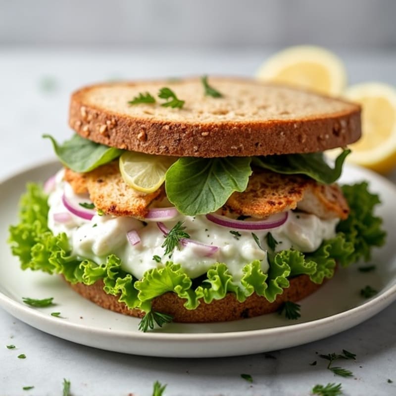 Herb-Roasted Chicken and Greek Yogurt Salad Sandwich