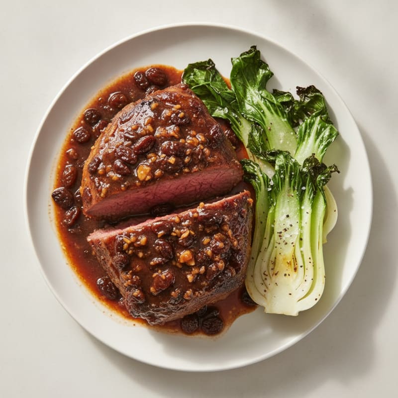 Sticky Asian Raisin Glazed Rib Roast
