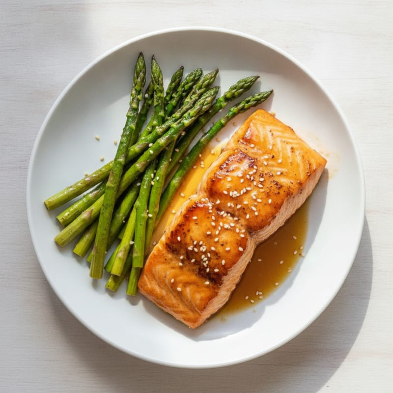 Teriyaki Glazed Salmon with Roasted Asparagus