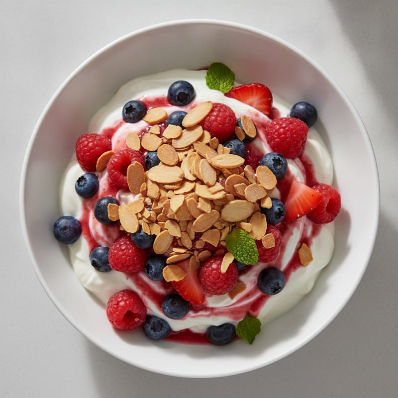 Greek Yogurt Parfait with Berries and Toasted Almonds