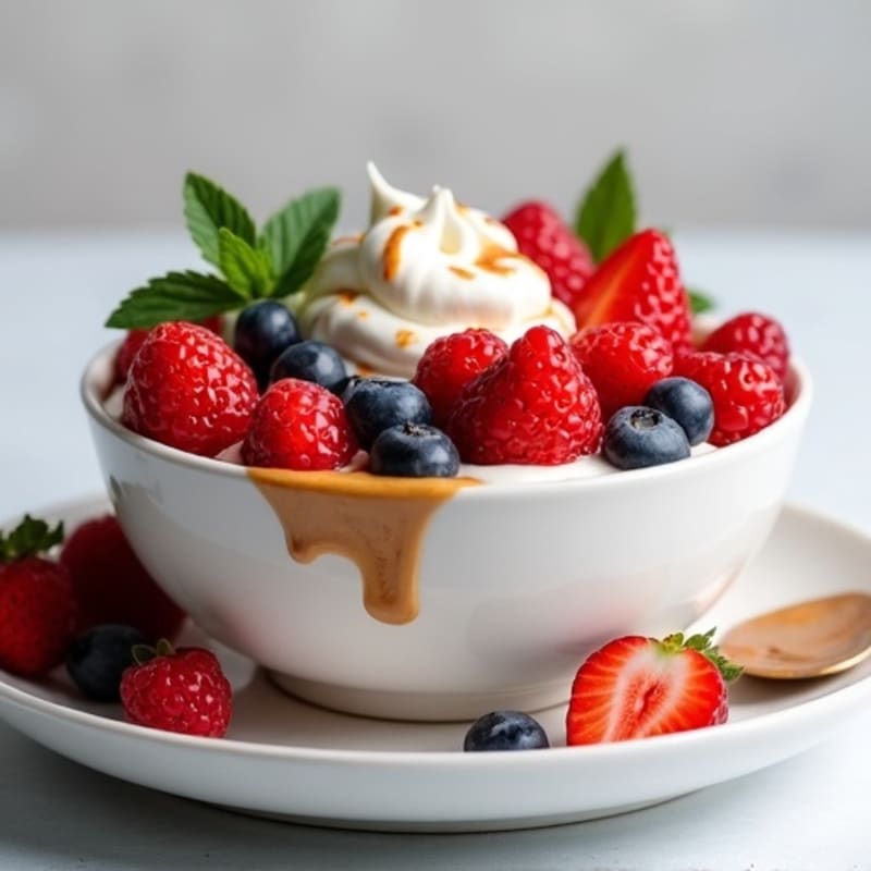 Greek Yogurt Protein Bowl with Mixed Berries and Almond Butter