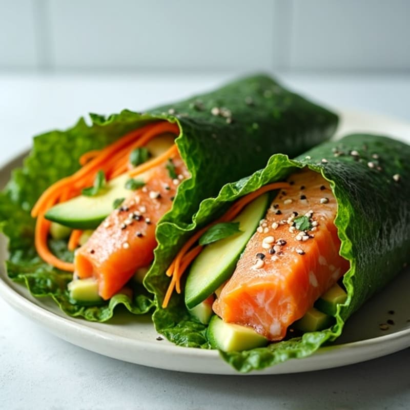 Fresh Salmon and Creamy Avocado Seaweed Wraps