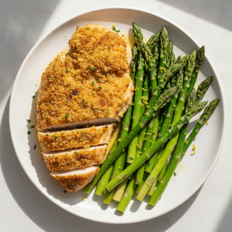 Lemon Herb Roasted Chicken with Asparagus