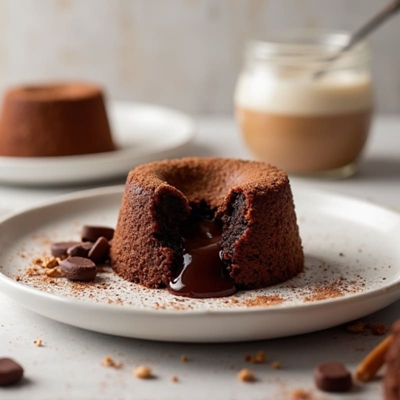 Baked Fudgy Chocolate Protein Lava Cake