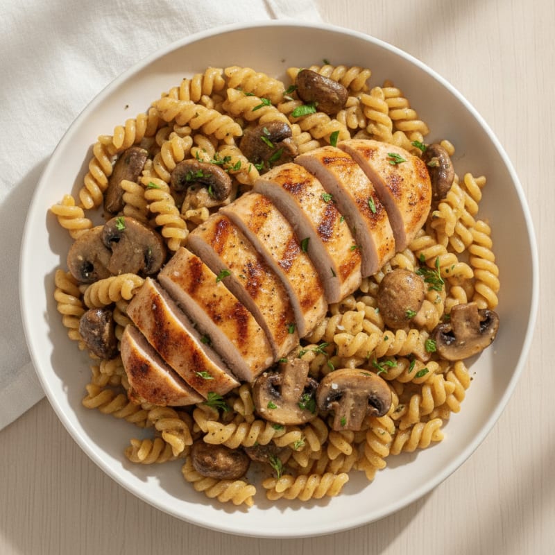 Mushroom Pasta with Garlic Herb Sauce
