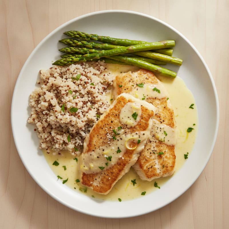 Pan-Seared Tilapia with Lemon-Herb Sauce