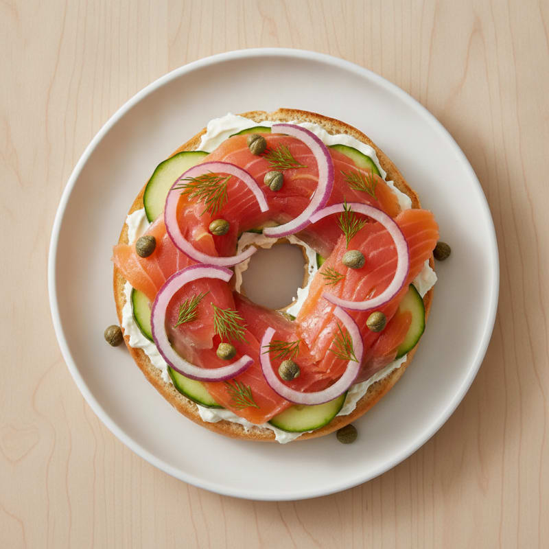 Smoked Salmon Everything Bagel with Cream Cheese