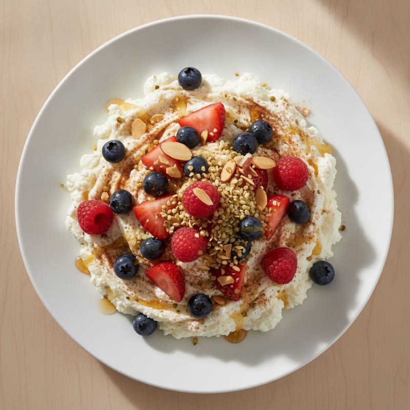 Whipped Cottage Cheese with Berries