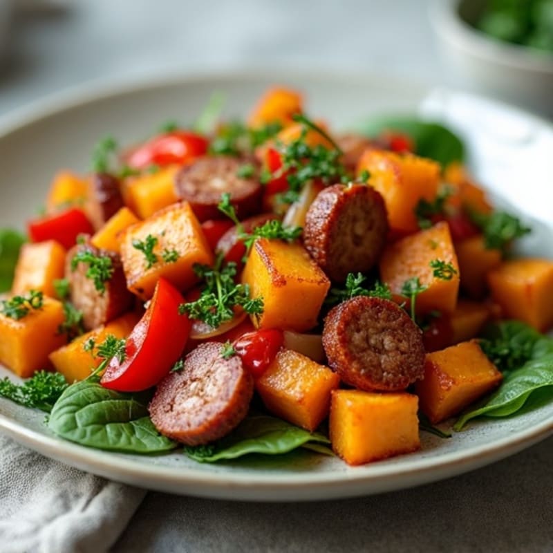 Crispy Sweet Potato and Turkey Sausage Hash