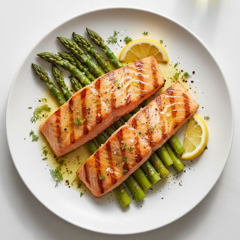 Lemon Herb Grilled Salmon with Asparagus