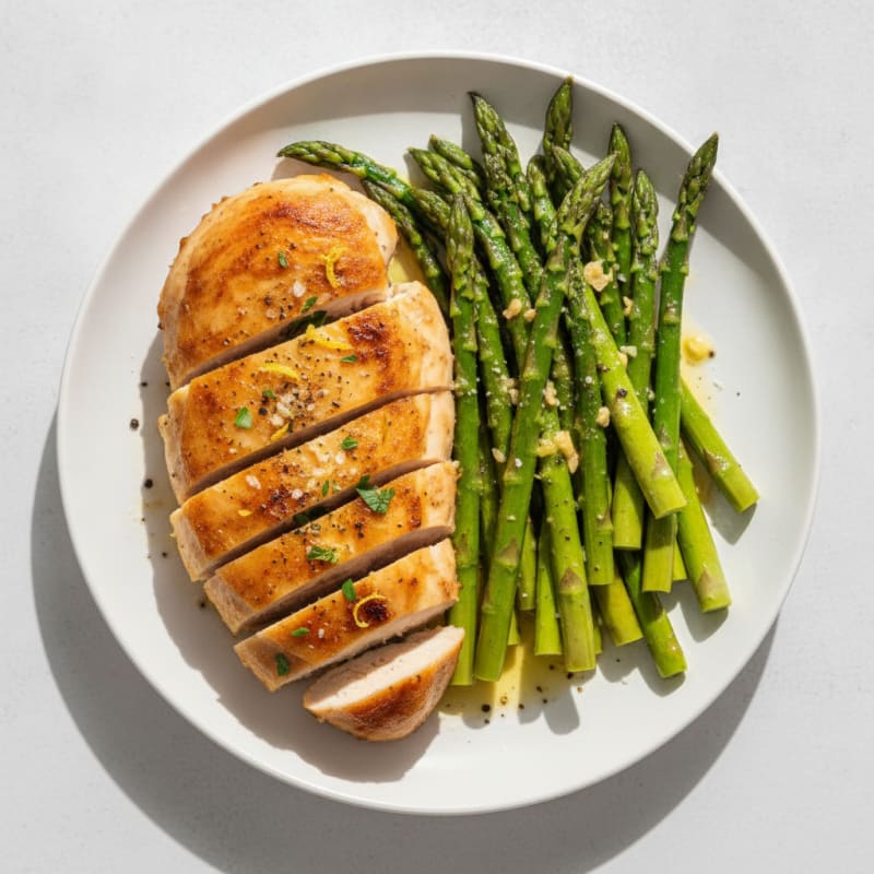 Lemon-Herb Roasted Chicken with Asparagus