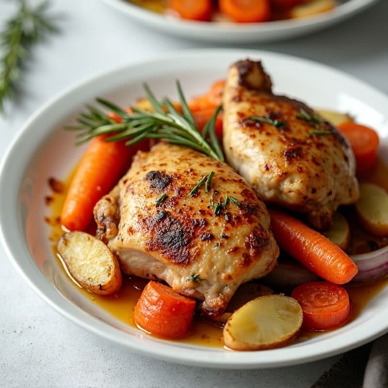 Herb-Roasted Chicken Thighs with Crispy Root Vegetables