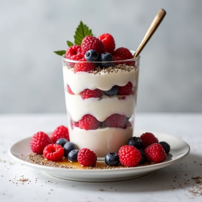 Greek Yogurt Protein Parfait with Mixed Berries