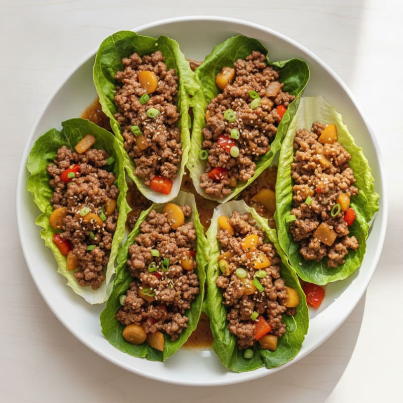 Savory Ground Beef Lettuce Wraps