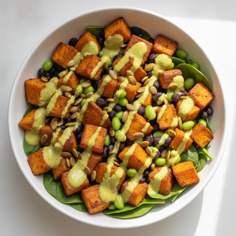 Roasted Sweet Potato and Black Bean Bowl