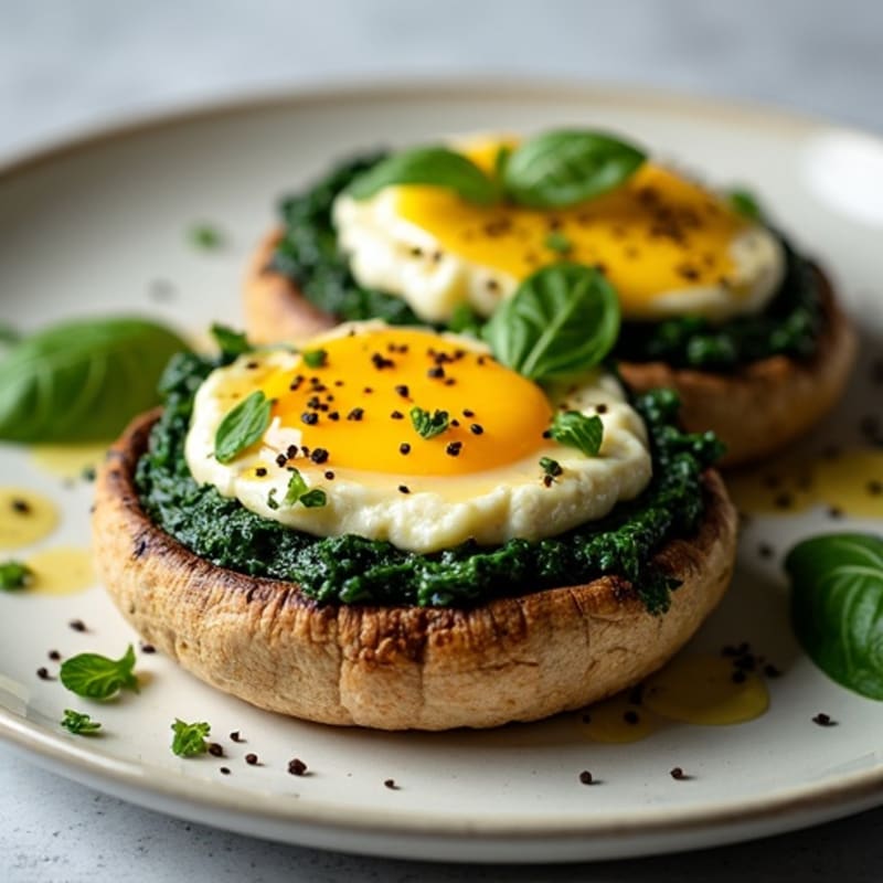Savory Stuffed Portobello Mushrooms with Spinach and Herbs