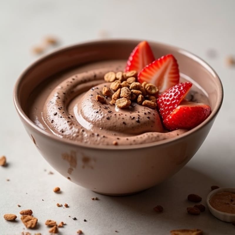 Silky Chocolate Protein Pudding with Chia Seeds
