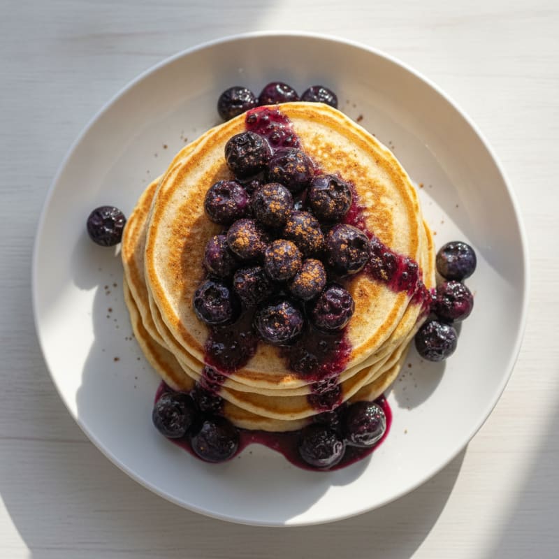 Fluffy Protein Pancakes with Berries