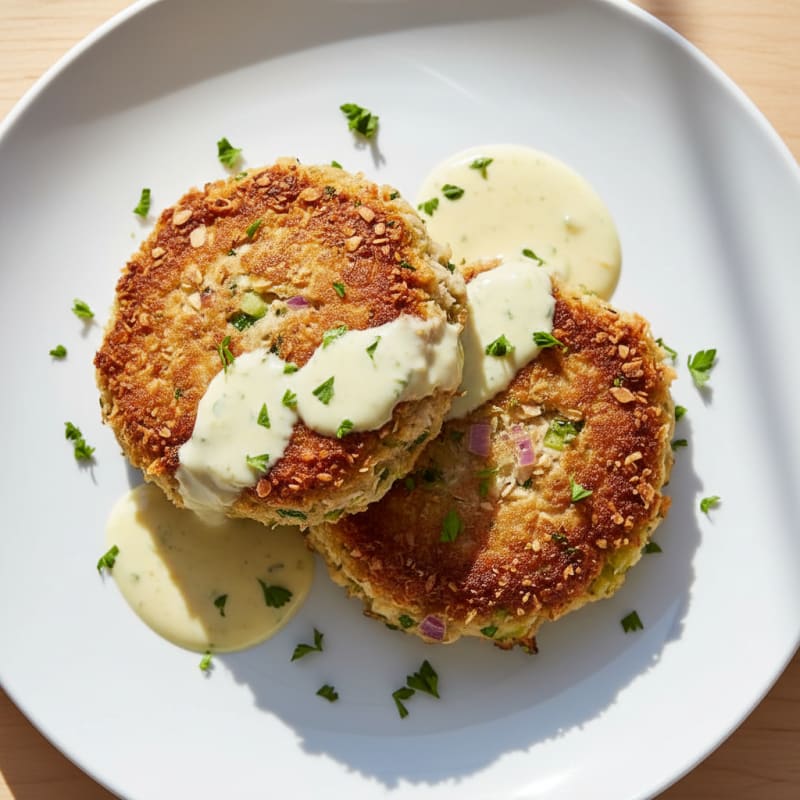 Crispy Tuna Patties with Zesty Lemon Aioli