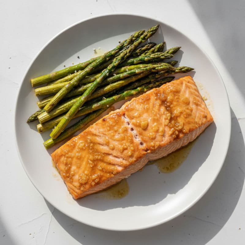 Honey-Glazed Salmon with Roasted Asparagus