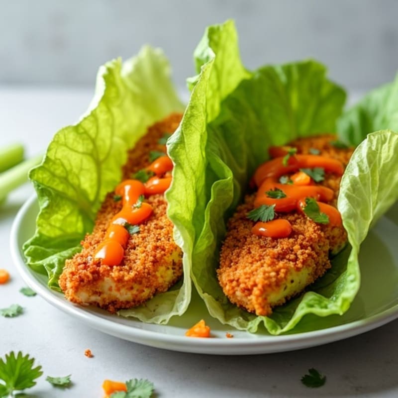 Crispy Buffalo Chicken Lettuce Wraps