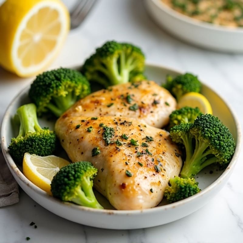 Sheet Pan Lemon Herb Chicken and Roasted Broccoli