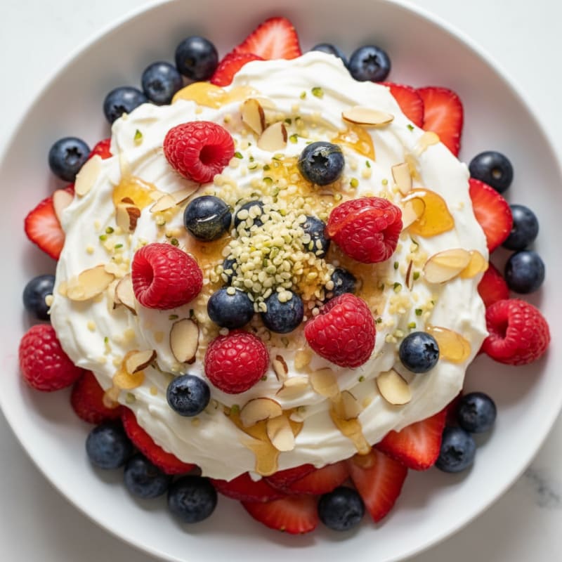 Silky Greek Yogurt Protein Parfait with Mixed Berries