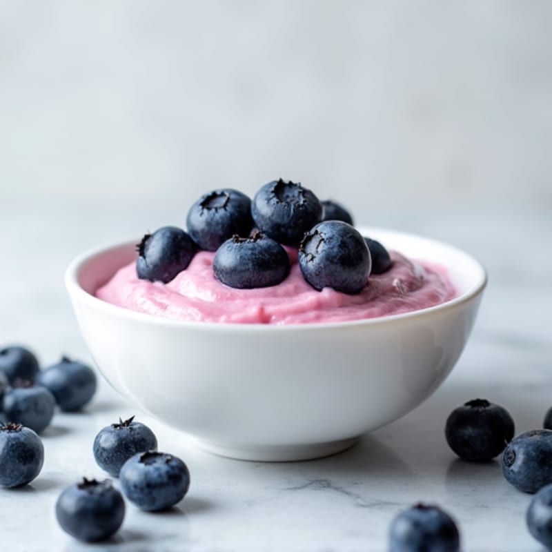 Greek Yogurt with Protein Powder and Blueberries