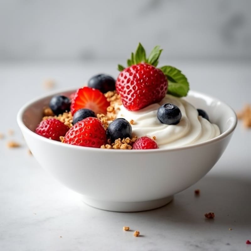 Silky Greek Yogurt Protein Bowl with Mixed Berries