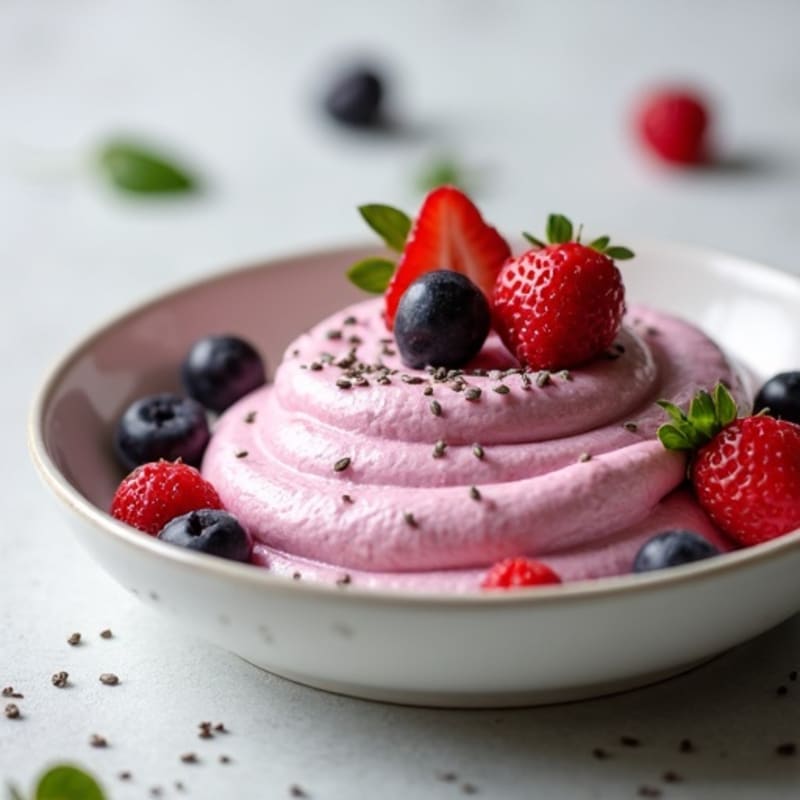 Silky Greek Yogurt Protein Mousse with Mixed Berries
