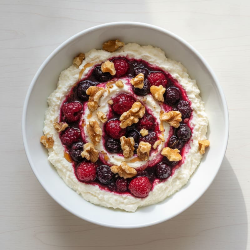 Cottage Cheese Berry Swirl Bowl