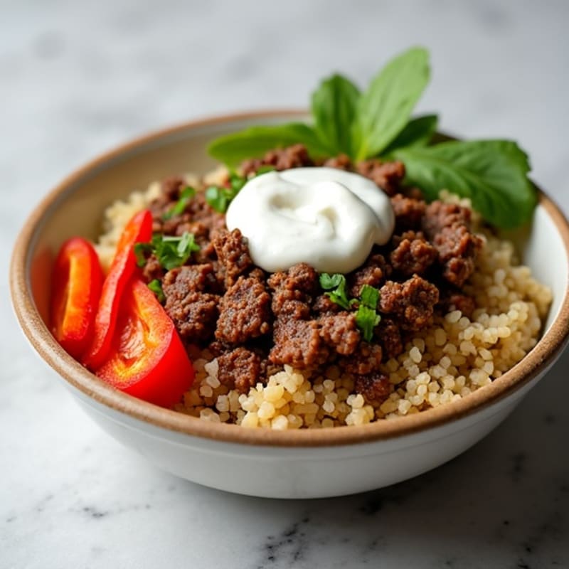 Seasoned Ground Beef Bowl with Special Sauce