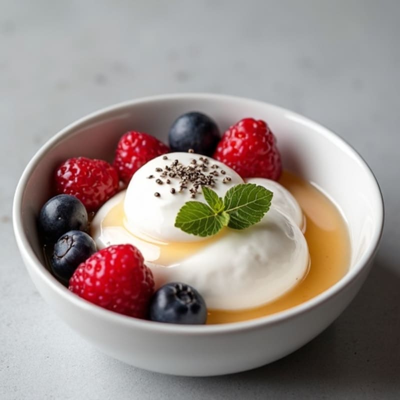 Creamy Greek Yogurt Protein Mousse with Mixed Berries