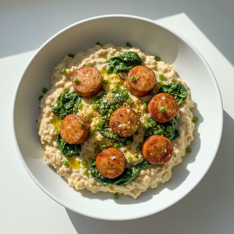 Savory Egg White Oatmeal Bowl