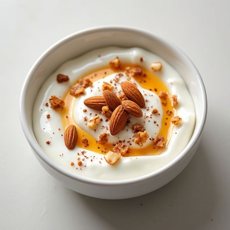 Greek Yogurt with Toasted Almonds and Cinnamon (Indian Twist)