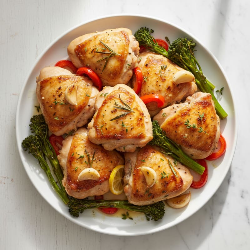 Garlic Herb Roasted Chicken Thighs
