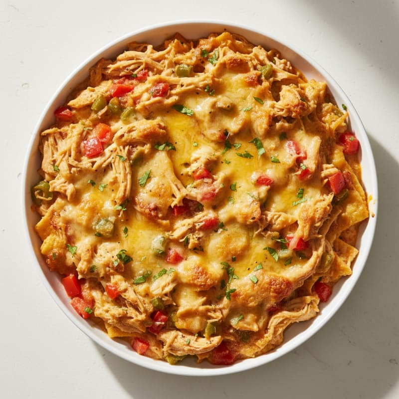 Creamy Chili Chicken Enchilada Bake