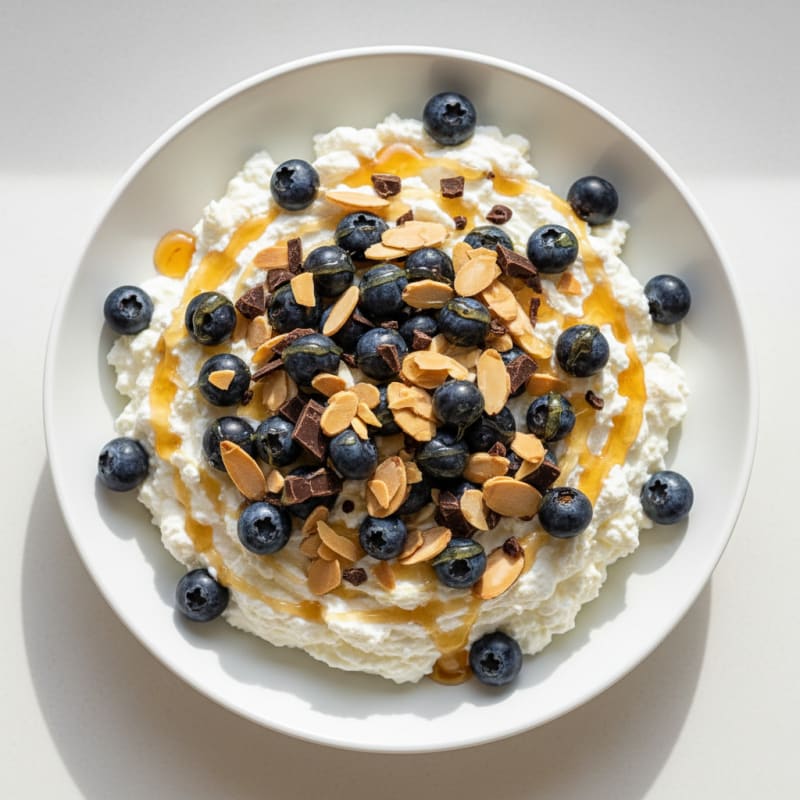 Creamy Cottage Cheese and Berry Protein Bowl with Almonds