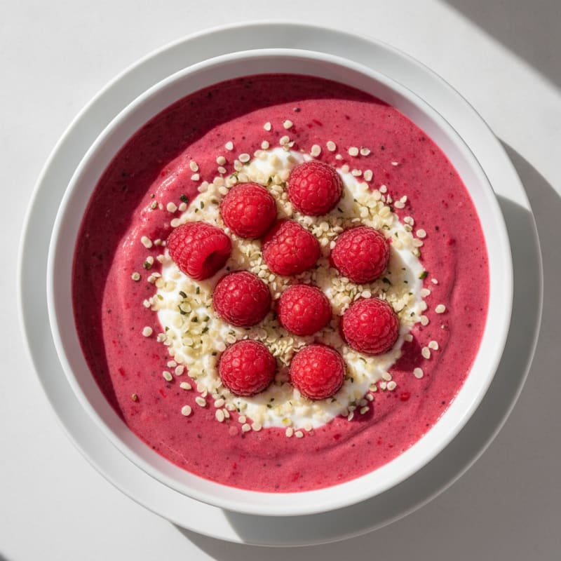 Raspberry Oat Milk Smoothie Bowl