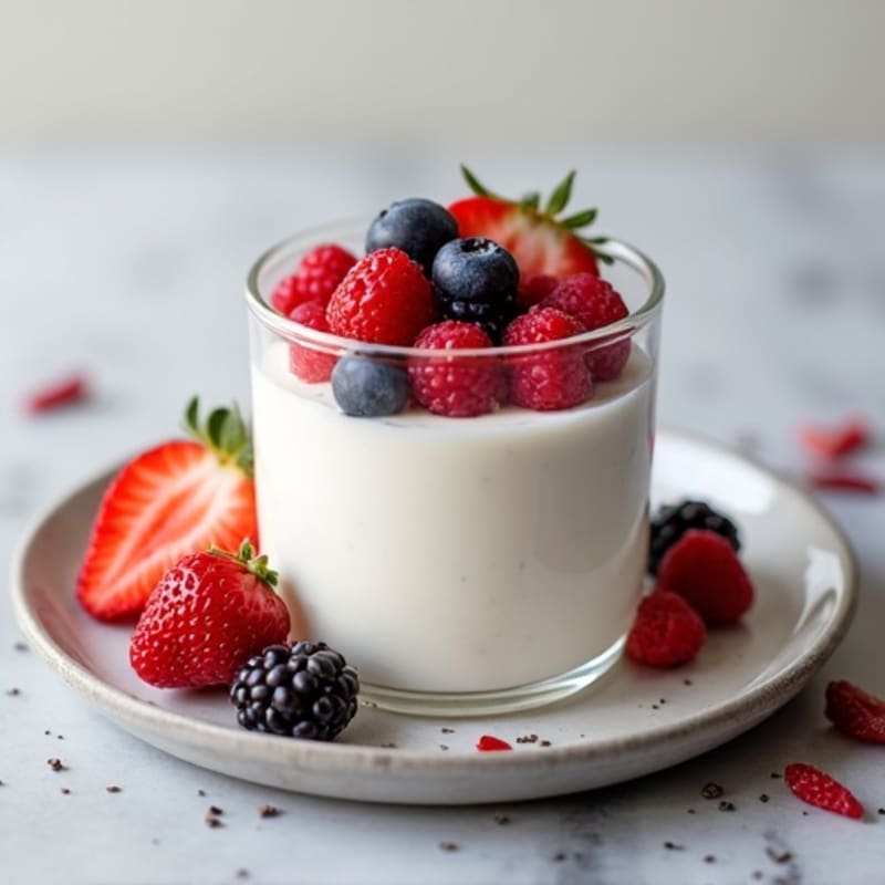 Silky Greek Yogurt Protein Pudding with Fresh Berries