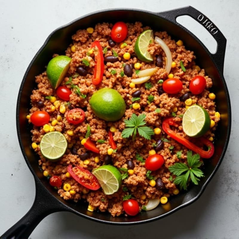 Sheet Pan Chili-Lime Turkey Taco Skillet
