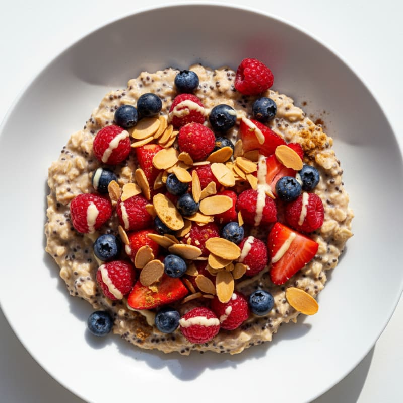 Berry-Almond Overnight Oats with Chia